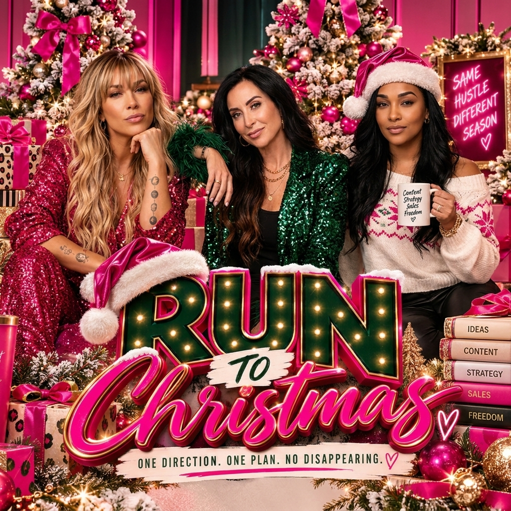 Tracy, Madison and team in festive pink and emerald Christmas styling